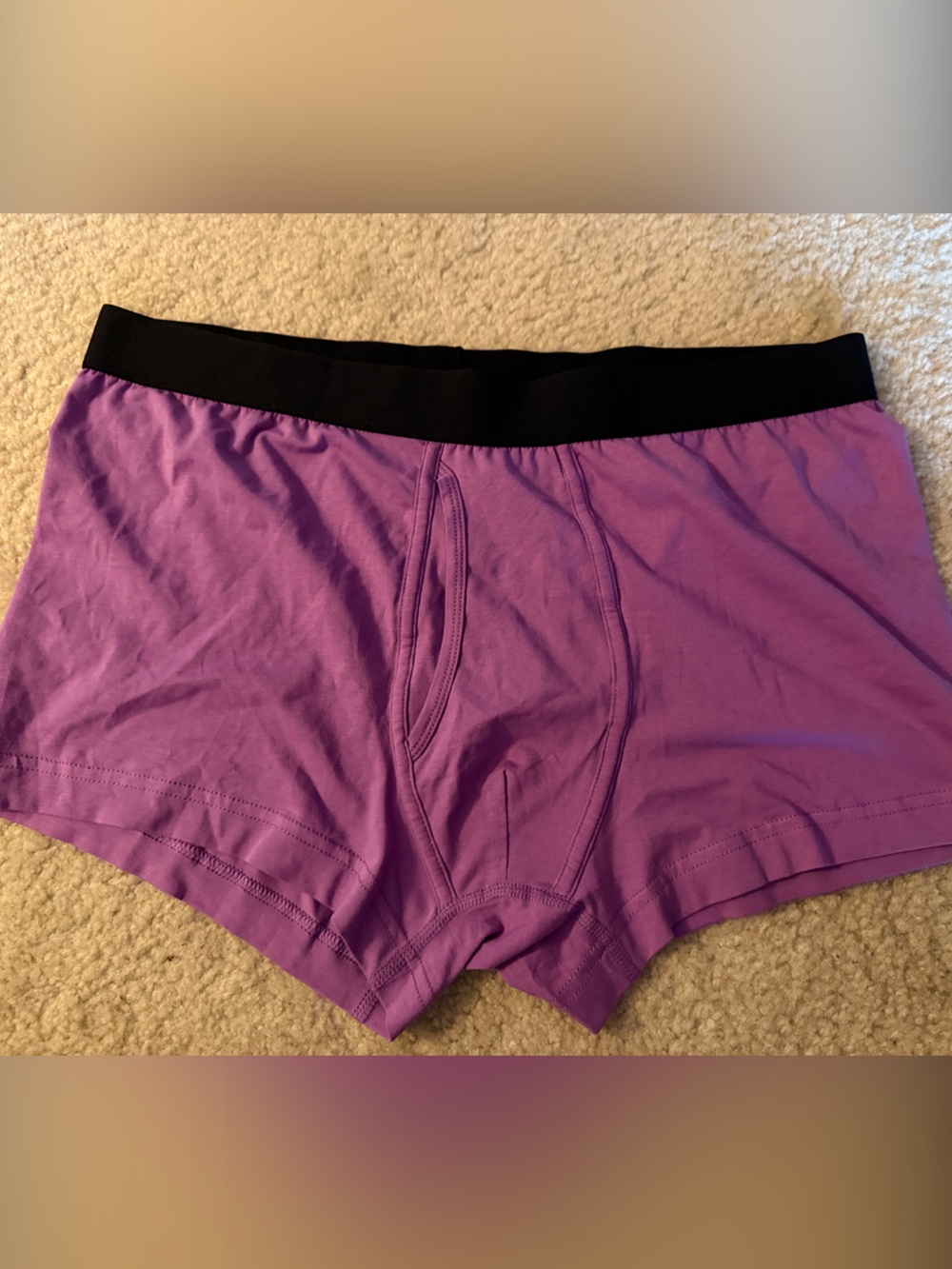 Men large original use purple boxer brief cotton spandex NWOT